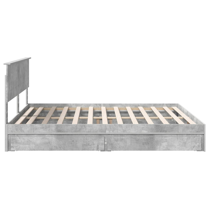 Opbevaringsseng Beton Grå 200 x 200 cm Konstrueret træ