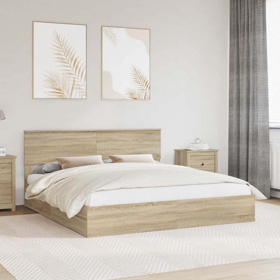 Opbevaringsseng Sonoma eg 180 x 200 cm Konstrueret træ