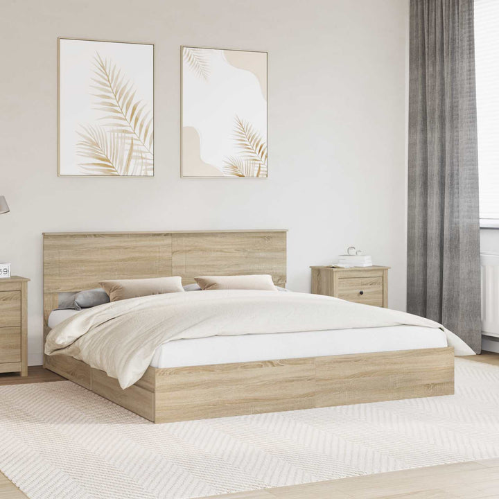 Opbevaringsseng Sonoma eg 180 x 200 cm Konstrueret træ