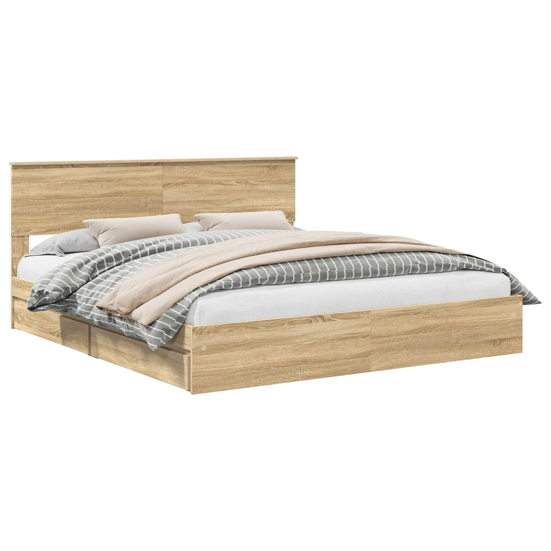 Opbevaringsseng Sonoma eg 180 x 200 cm Konstrueret træ