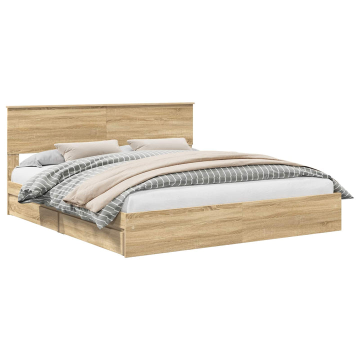 Opbevaringsseng Sonoma eg 180 x 200 cm Konstrueret træ
