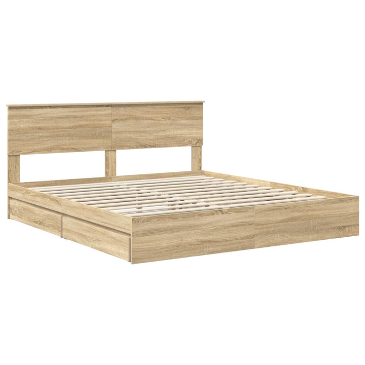 Opbevaringsseng Sonoma eg 180 x 200 cm Konstrueret træ