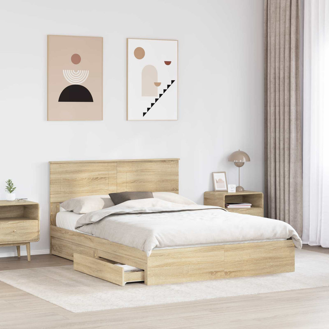 Opbevaringsseng Sonoma eg 160 x 200 cm Konstrueret træ