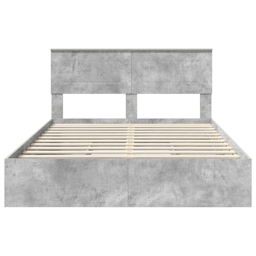 Opbevaringsseng Beton Grå 150 x 200 cm Konstrueret træ