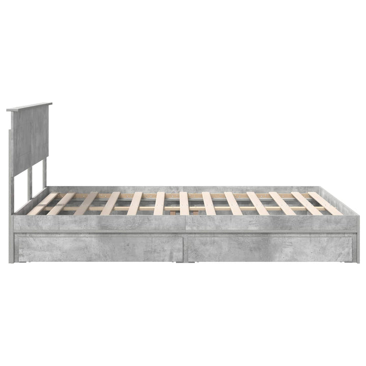 Opbevaringsseng Beton Grå 150 x 200 cm Konstrueret træ
