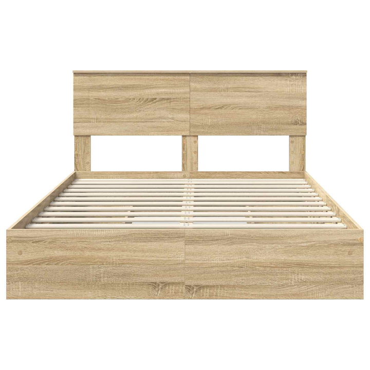Opbevaringsseng Sonoma eg 140 x 200 cm Konstrueret træ
