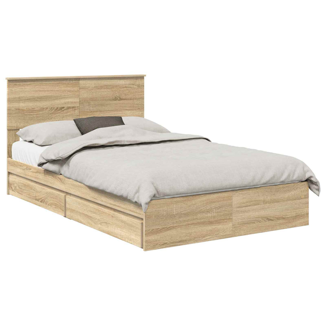 Opbevaringsseng Sonoma eg 135 x 190 cm Konstrueret træ