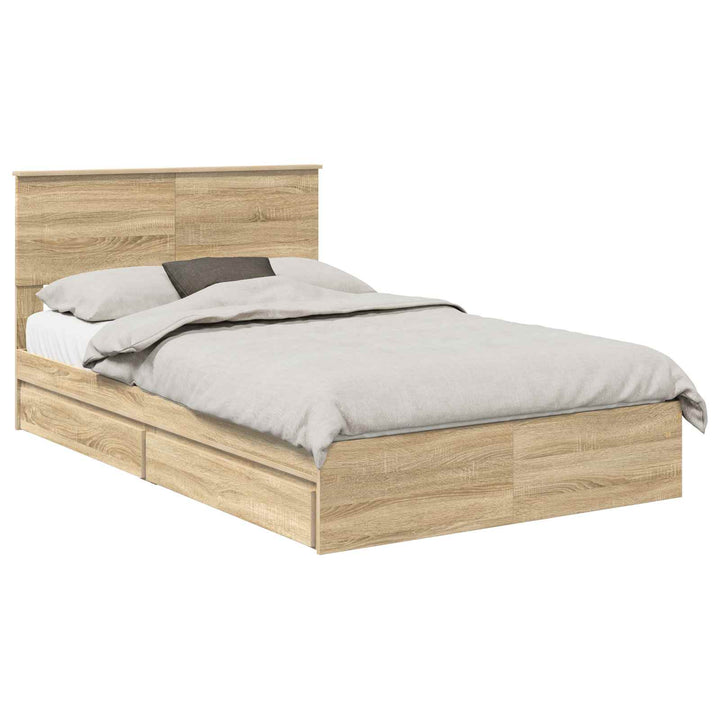 Opbevaringsseng Sonoma eg 135 x 190 cm Konstrueret træ