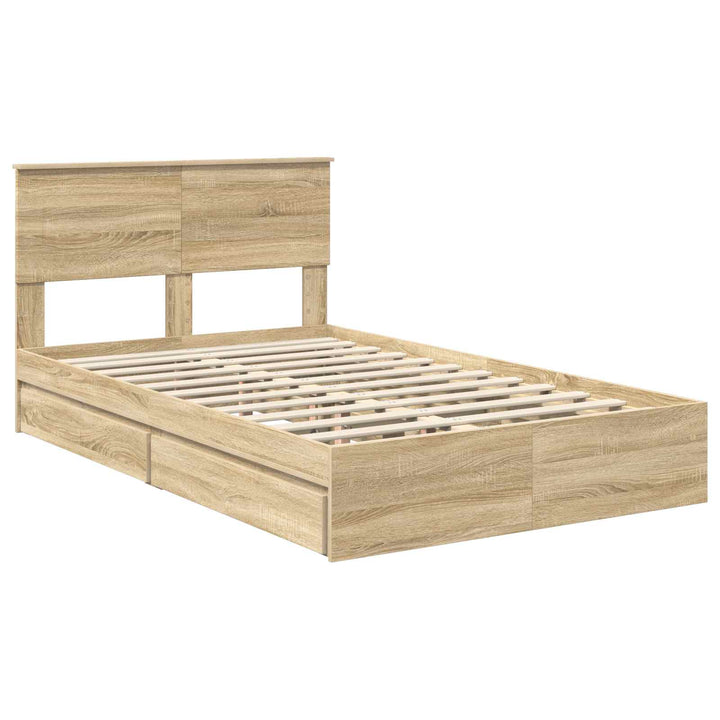 Opbevaringsseng Sonoma eg 135 x 190 cm Konstrueret træ