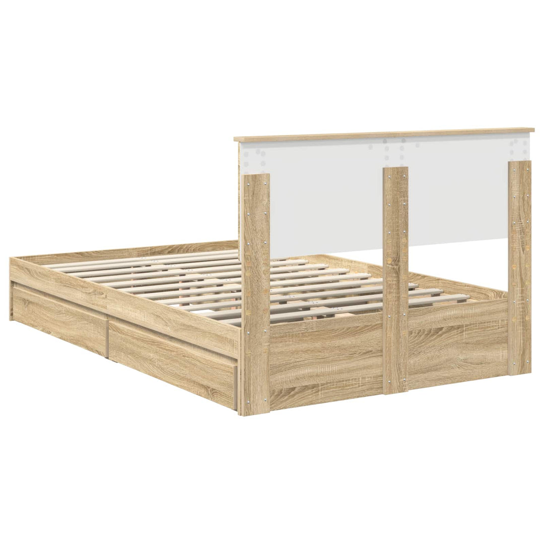 Opbevaringsseng Sonoma eg 135 x 190 cm Konstrueret træ