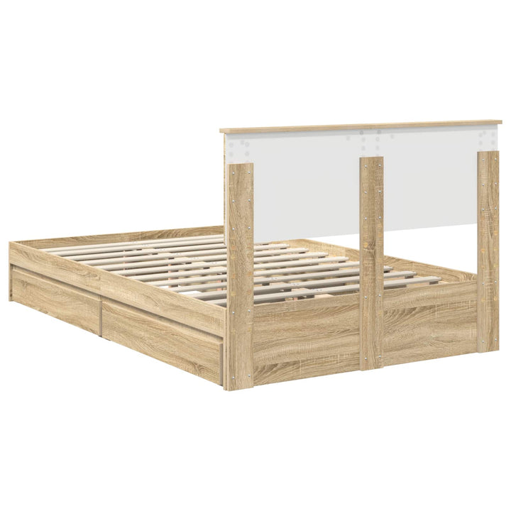 Opbevaringsseng Sonoma eg 135 x 190 cm Konstrueret træ