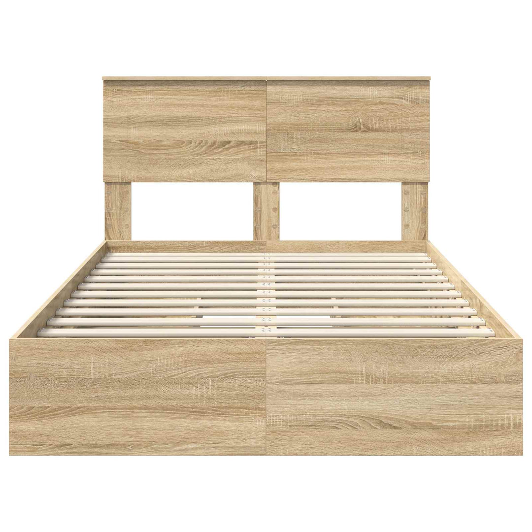 Opbevaringsseng Sonoma eg 135 x 190 cm Konstrueret træ