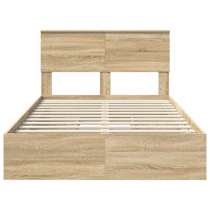 Opbevaringsseng Sonoma eg 135 x 190 cm Konstrueret træ