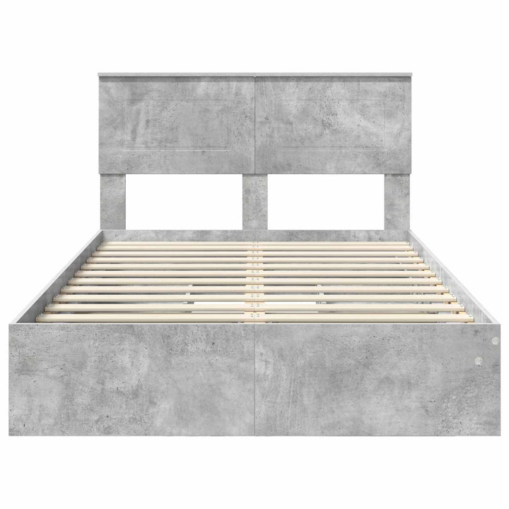 Opbevaringsseng Beton Grå 135 x 190 cm Konstrueret træ