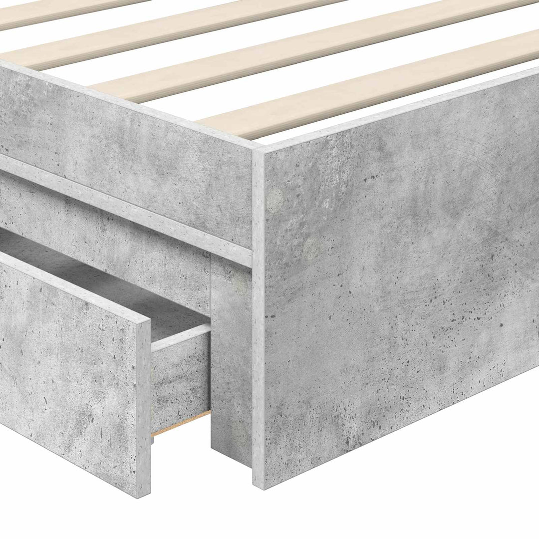 Opbevaringsseng Beton Grå 90 x 200 cm Konstrueret træ