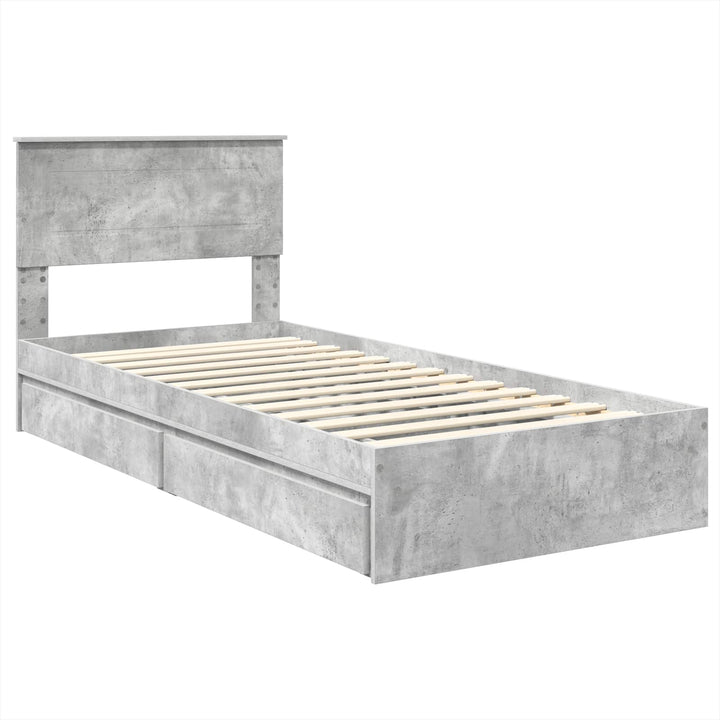 Opbevaringsseng Beton Grå 90 x 200 cm Konstrueret træ
