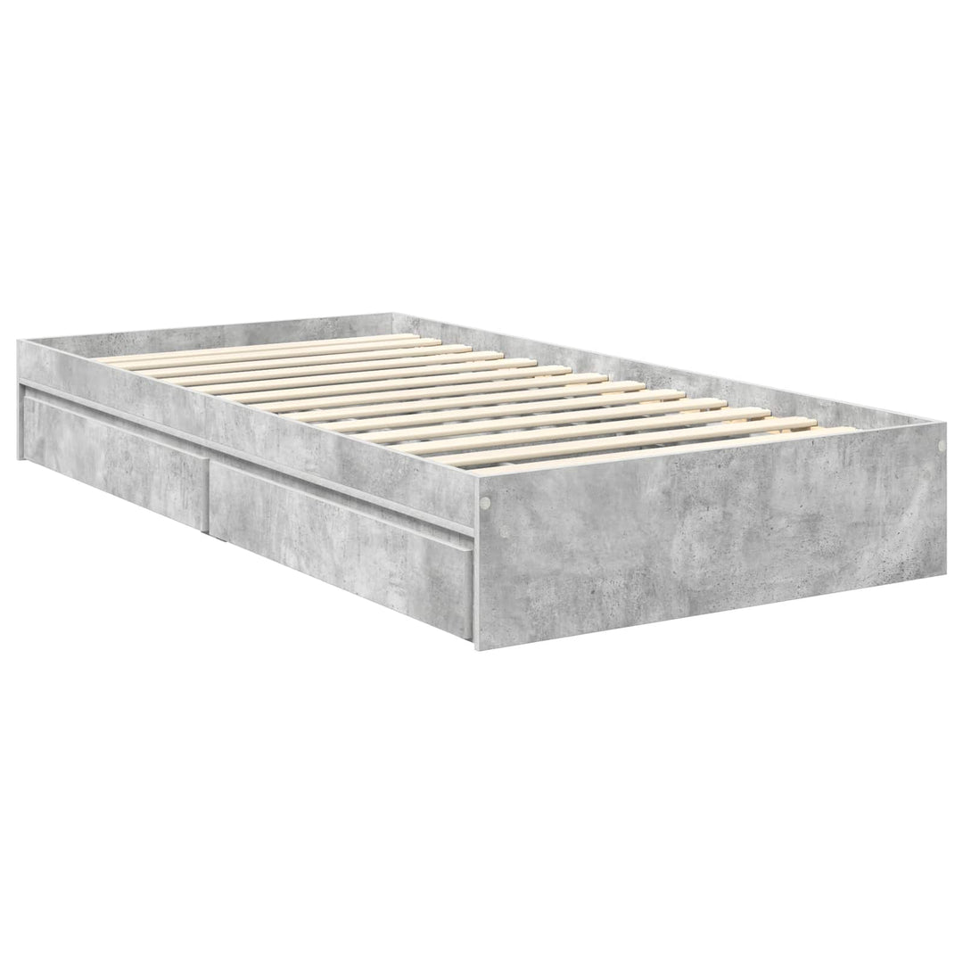 Opbevaringsseng Beton Grå 90 x 200 cm Konstrueret træ