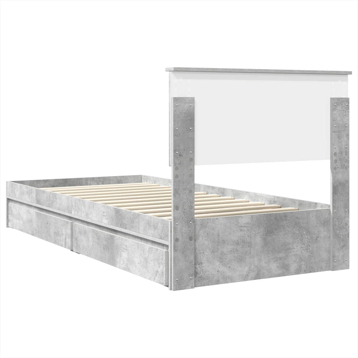 Opbevaringsseng Beton Grå 90 x 200 cm Konstrueret træ