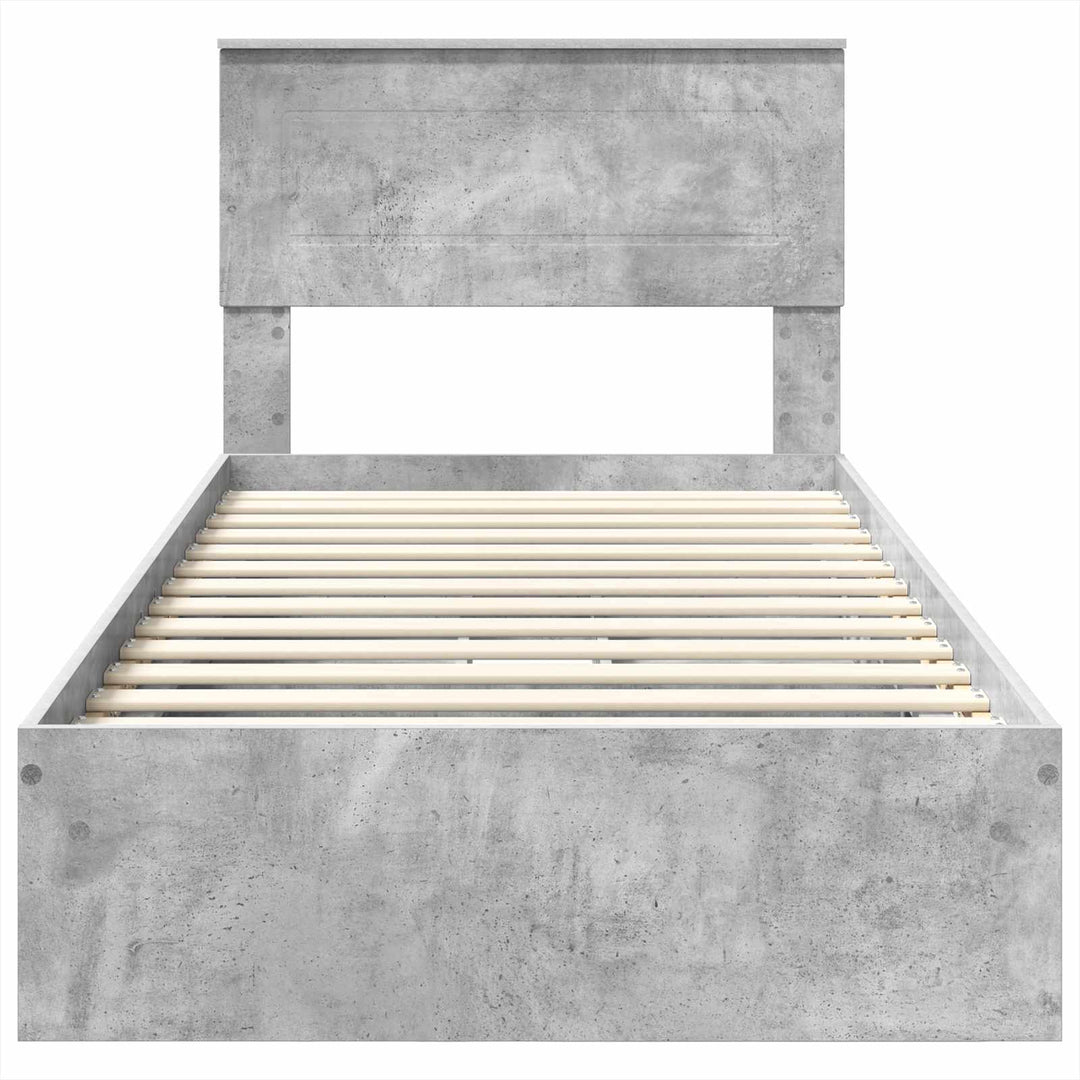 Opbevaringsseng Beton Grå 90 x 200 cm Konstrueret træ