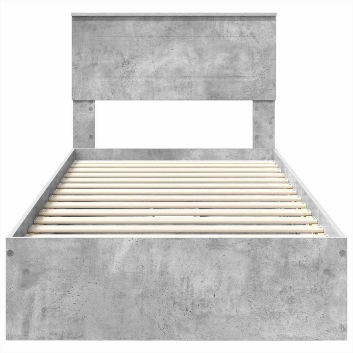 Opbevaringsseng Beton Grå 90 x 200 cm Konstrueret træ