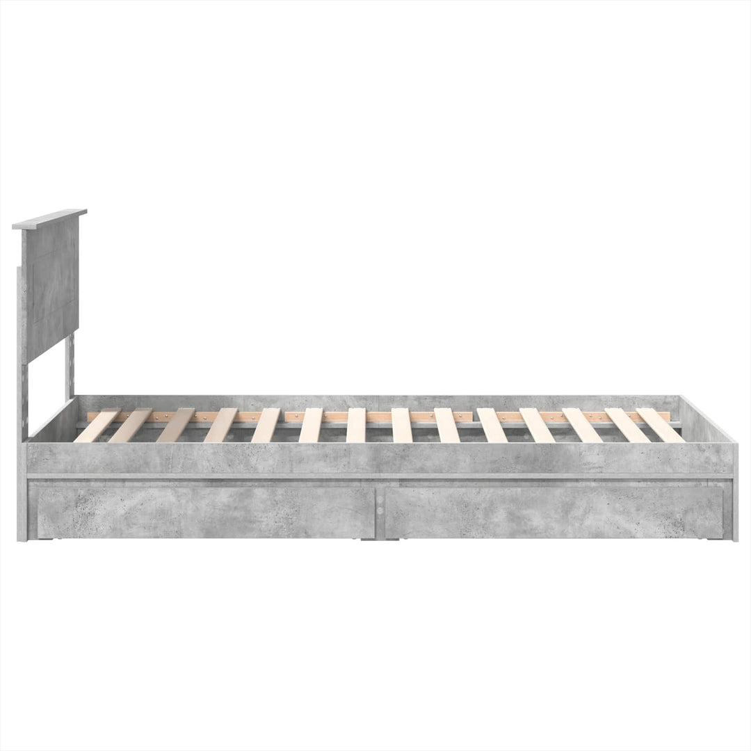 Opbevaringsseng Beton Grå 90 x 200 cm Konstrueret træ