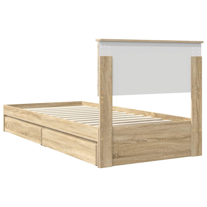 Opbevaringsseng Sonoma eg 90 x 190 cm Konstrueret træ