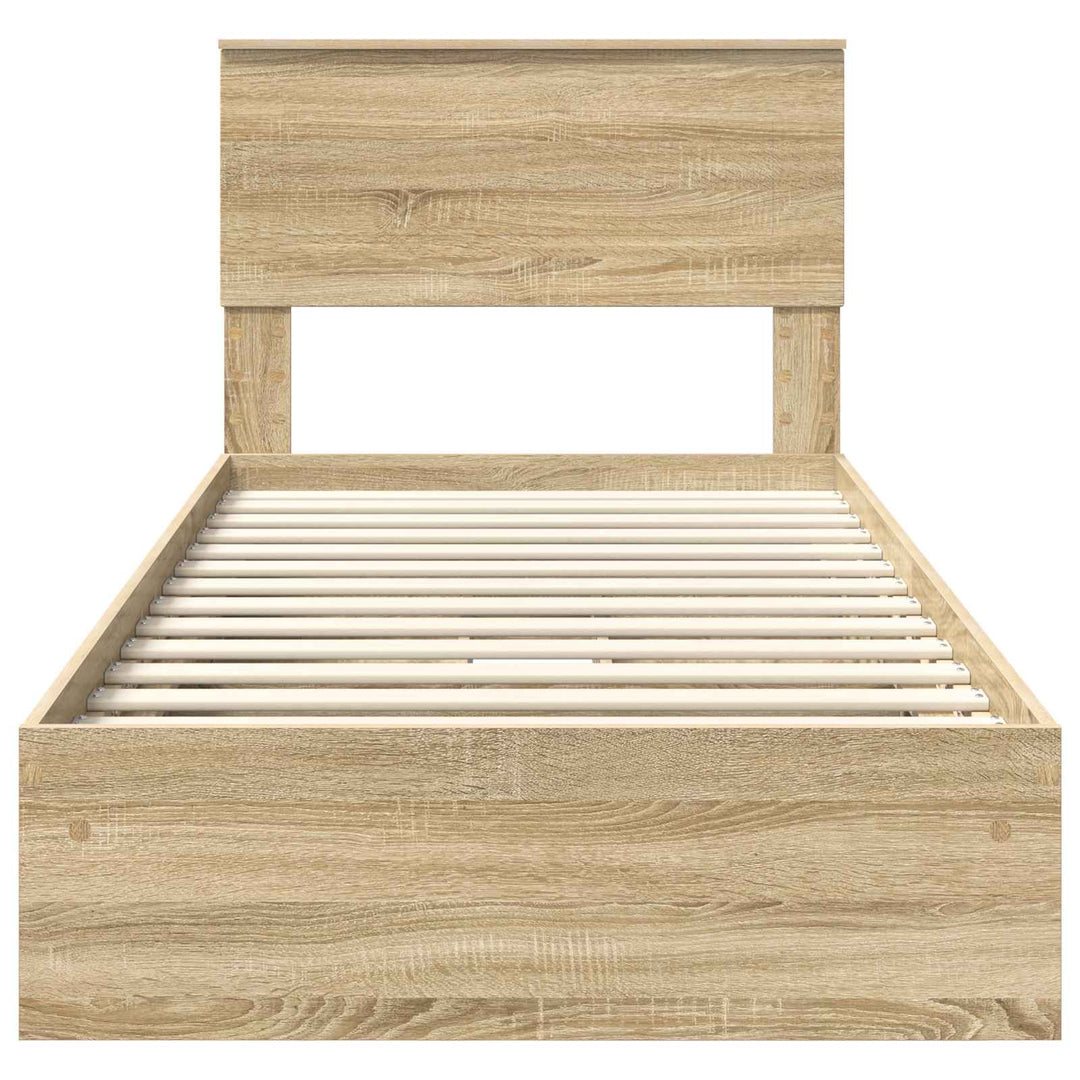 Opbevaringsseng Sonoma eg 90 x 190 cm Konstrueret træ