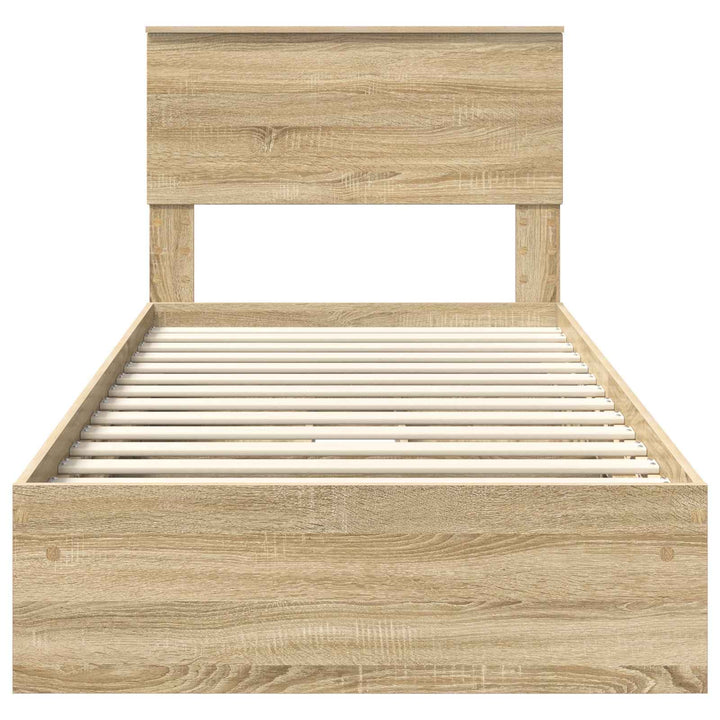 Opbevaringsseng Sonoma eg 90 x 190 cm Konstrueret træ