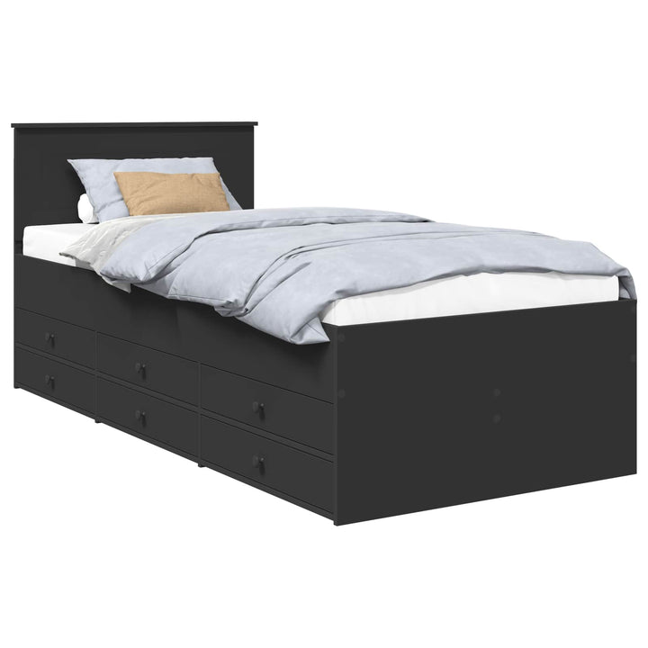 Daybed med skuffe Sort 100 x 200 cm Konstrueret træ