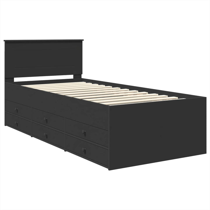 Daybed med skuffe Sort 100 x 200 cm Konstrueret træ