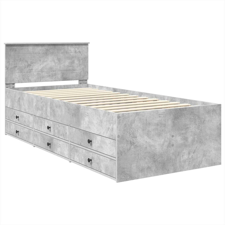 Daybed Beton Grå og Sort 100 x 200 cm Konstrueret træ