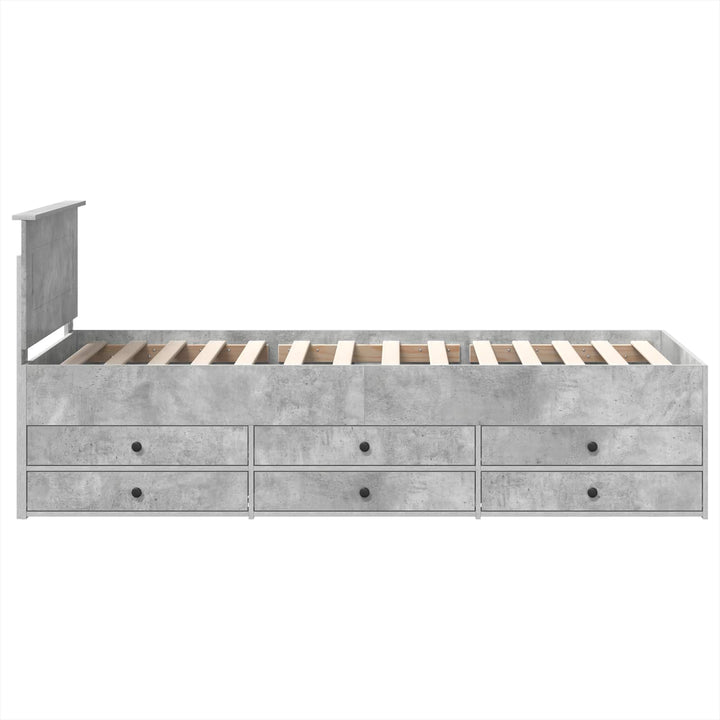 Daybed Beton Grå og Sort 100 x 200 cm Konstrueret træ