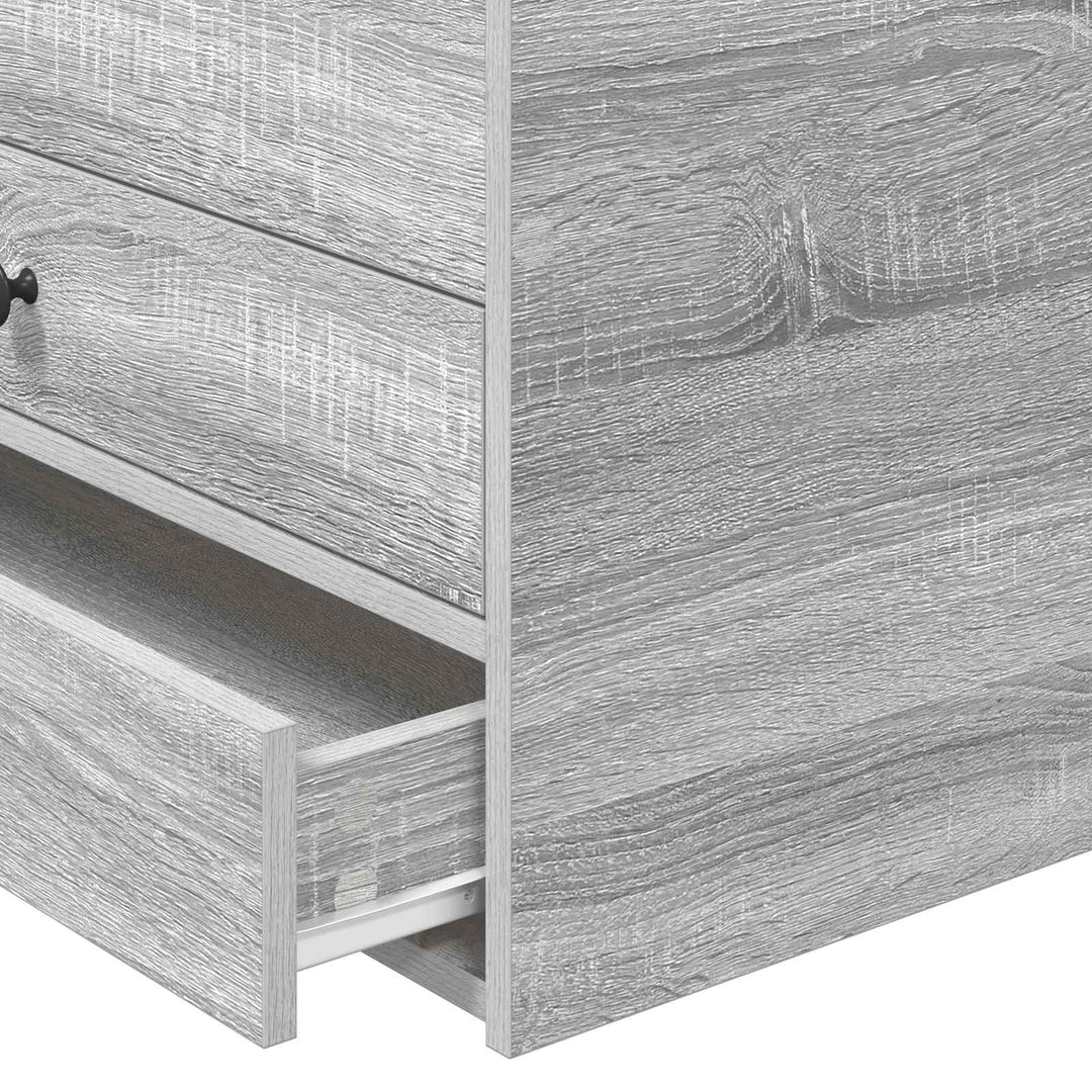 Daybed Grå Sonoma og Sort 100 x 200 cm Konstrueret træ