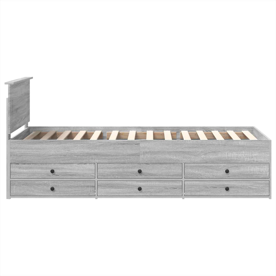 Daybed Grå Sonoma og Sort 100 x 200 cm Konstrueret træ