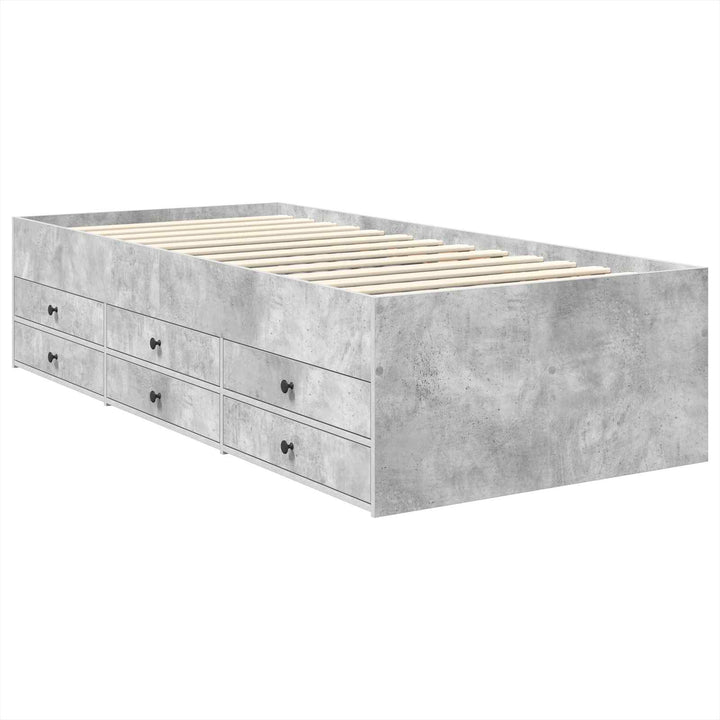 Daybed med skuffe Beton Grå og Sort 90 x 190 cm Konstrueret træ
