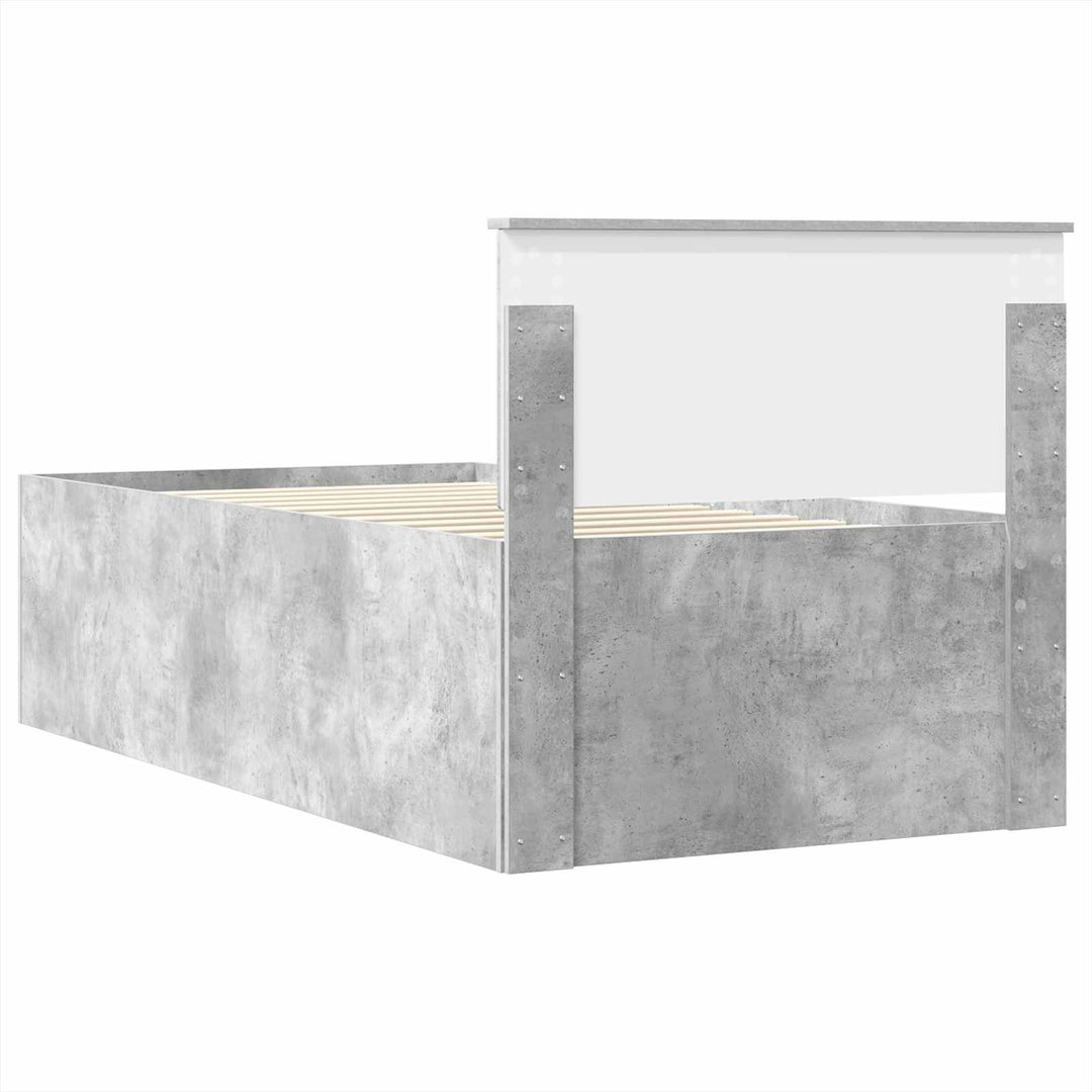 Daybed med skuffe Beton Grå og Sort 90 x 190 cm Konstrueret træ