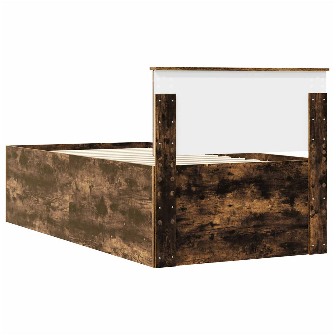 Daybed med skuffe Røget Eg og Sort 90 x 190 cm Konstrueret træ
