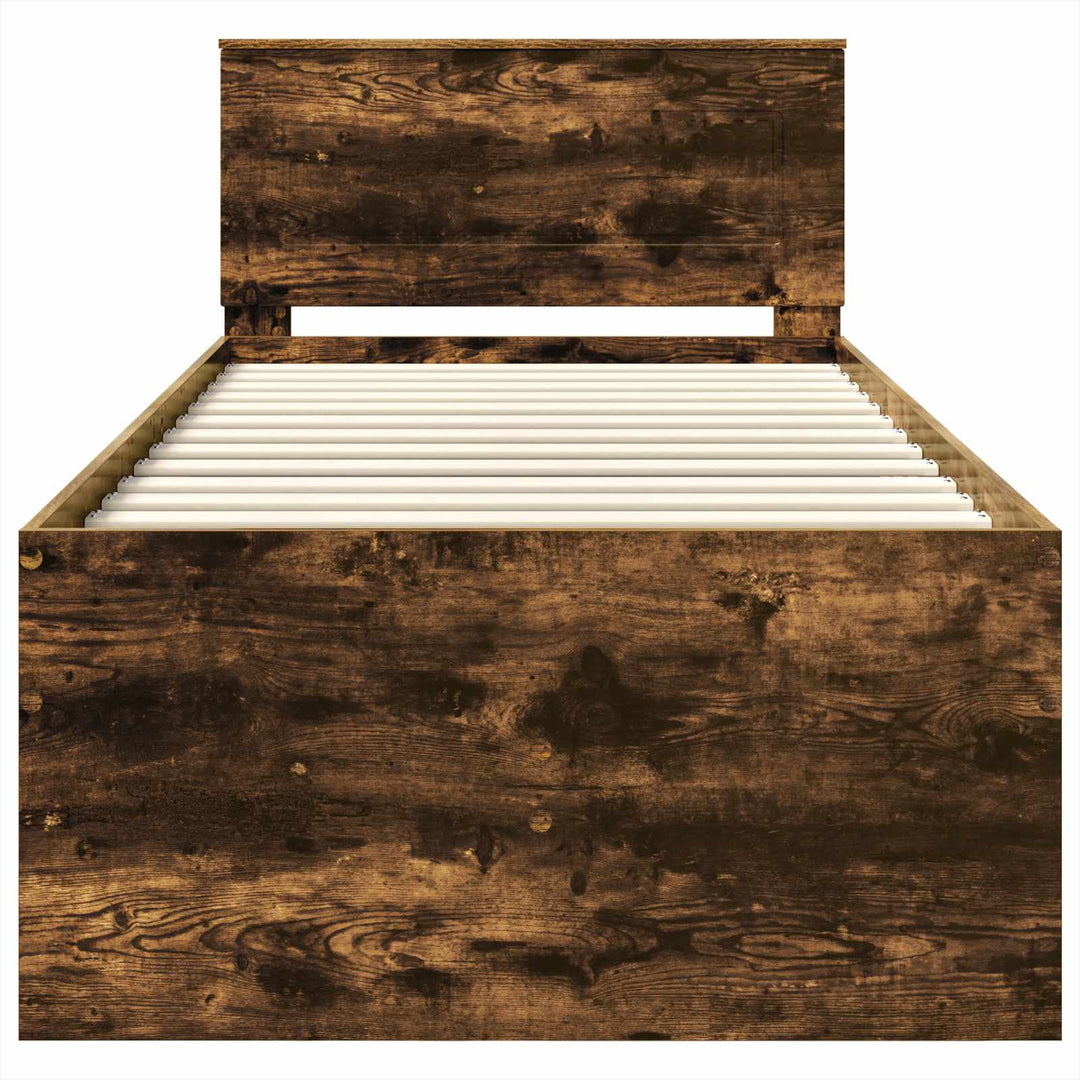 Daybed med skuffe Røget Eg og Sort 90 x 190 cm Konstrueret træ