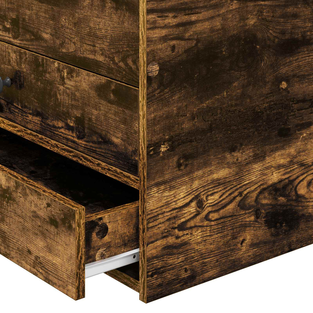 Daybed med skuffe Røget Eg og Sort 90 x 200 cm Konstrueret træ