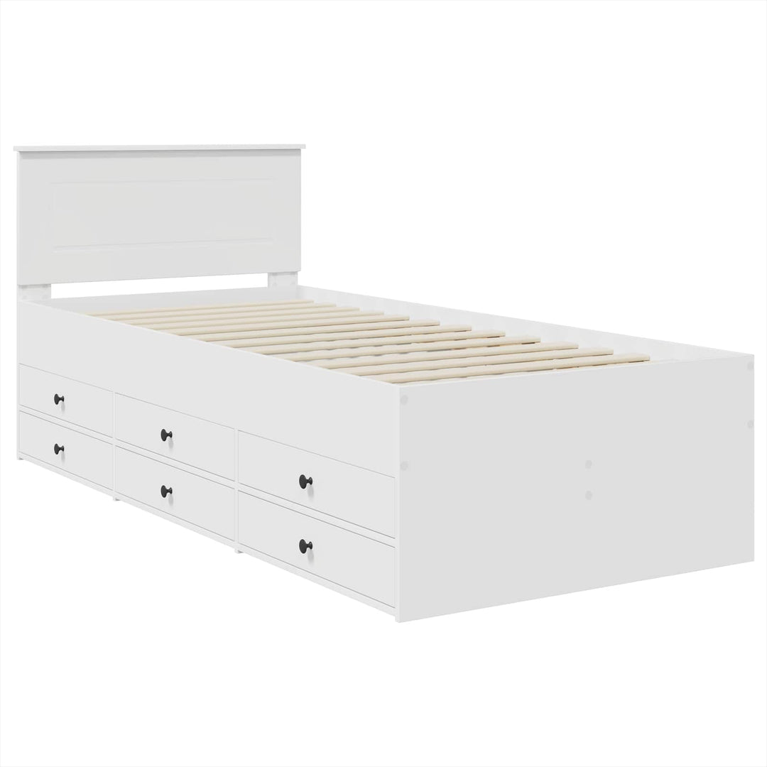 Daybed med skuffe Hvid og sort 75 x 190 cm Konstrueret træ