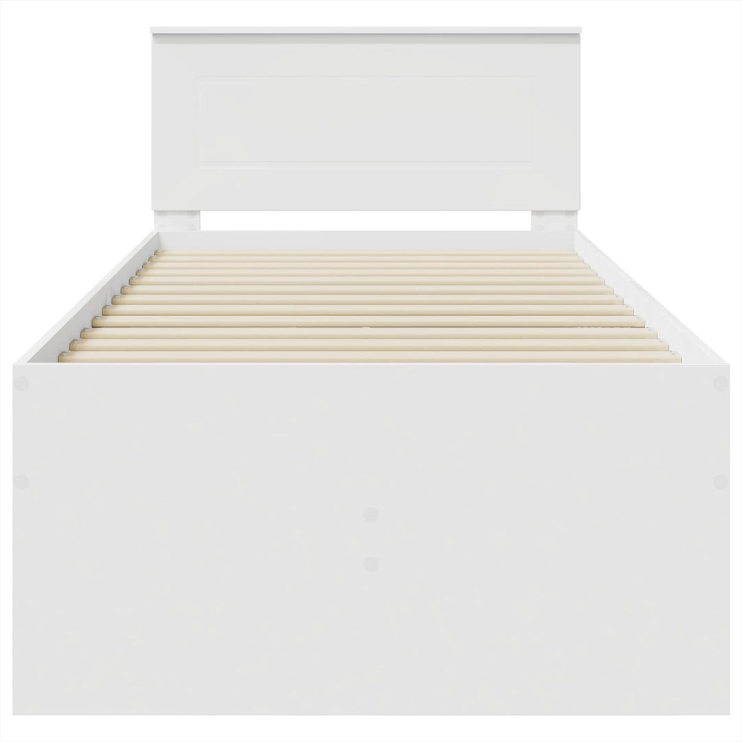 Daybed med skuffe Hvid og sort 75 x 190 cm Konstrueret træ