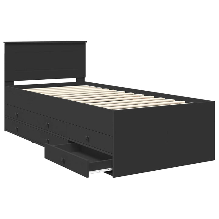 Daybed med skuffe Sort 75 x 190 cm Konstrueret træ