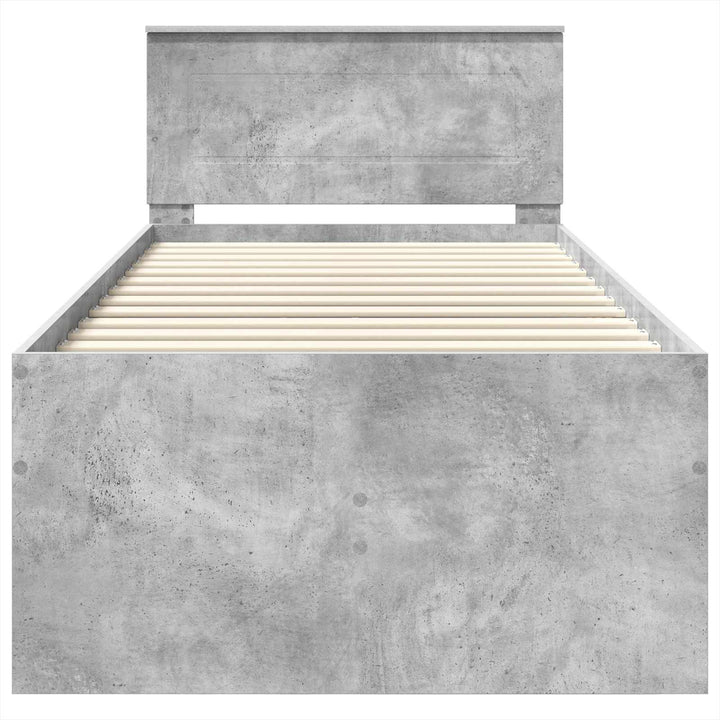 Daybed med skuffe Beton Grå og Sort 70 x 190 cm Konstrueret træ