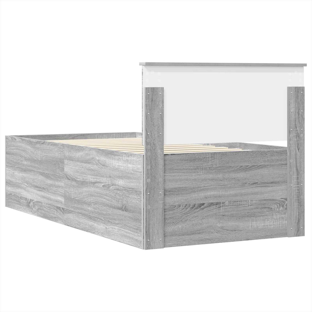 Daybed Grå Sonoma og Sort 75 x 190 cm Konstrueret træ