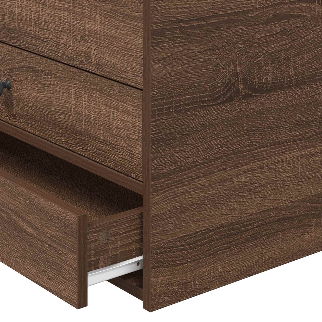 Daybed med skuffe Brun Eg og Sort 75 x 190 cm Konstrueret træ