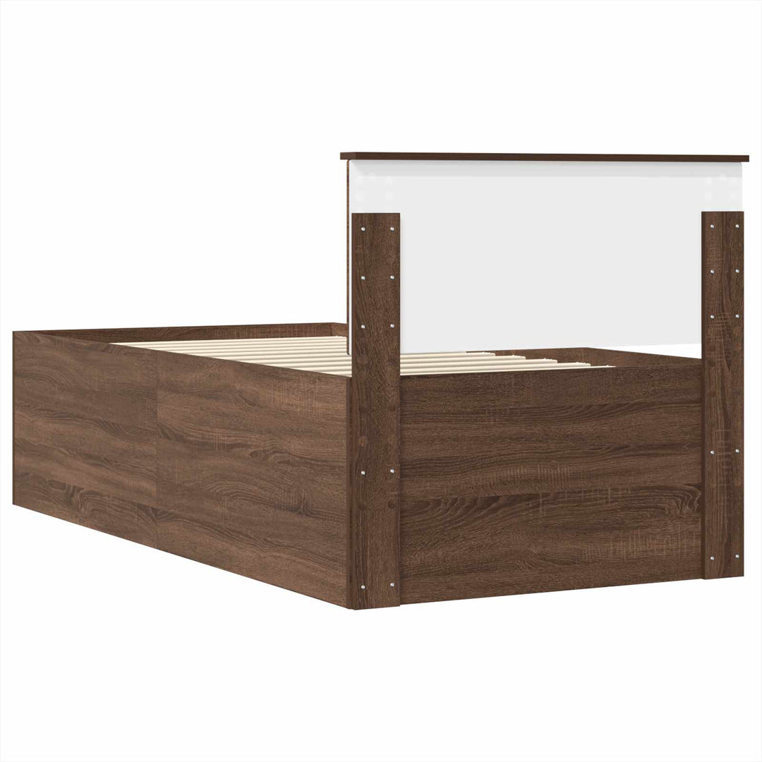 Daybed med skuffe Brun Eg og Sort 75 x 190 cm Konstrueret træ