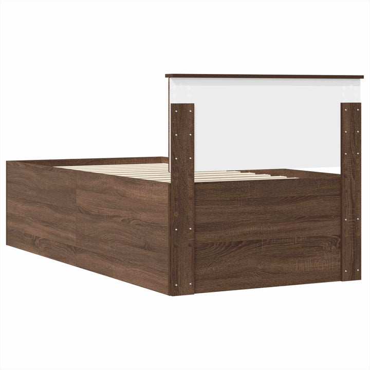 Daybed med skuffe Brun Eg og Sort 75 x 190 cm Konstrueret træ