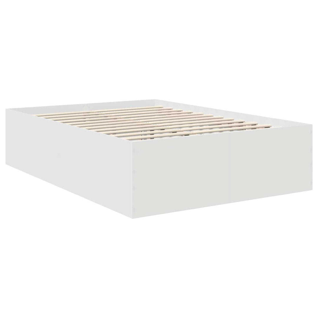 Sengestel med hovedgærde Hvid 160 x 200 cm Konstrueret træ