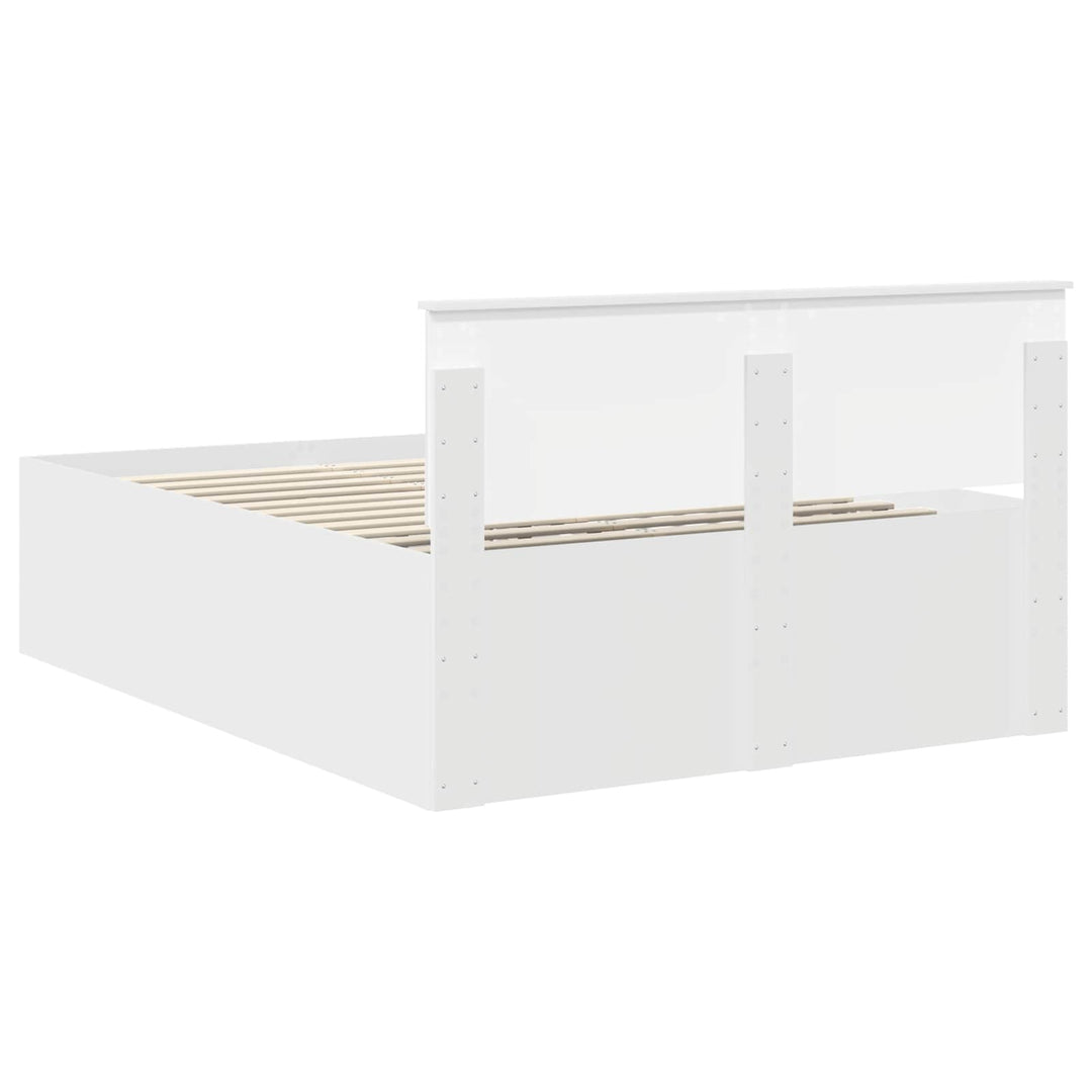 Sengestel med hovedgærde Hvid 160 x 200 cm Konstrueret træ