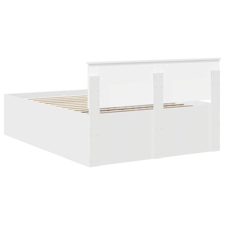 Sengestel med hovedgærde Hvid 160 x 200 cm Konstrueret træ
